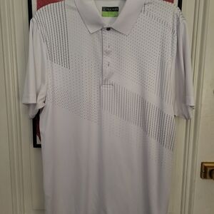 PGA Tour White Polo with Subtle Pattern